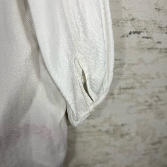 HATLEY Ivory Embroidered Tunic Top Size Large Modal Blend - Picture 12 of 16